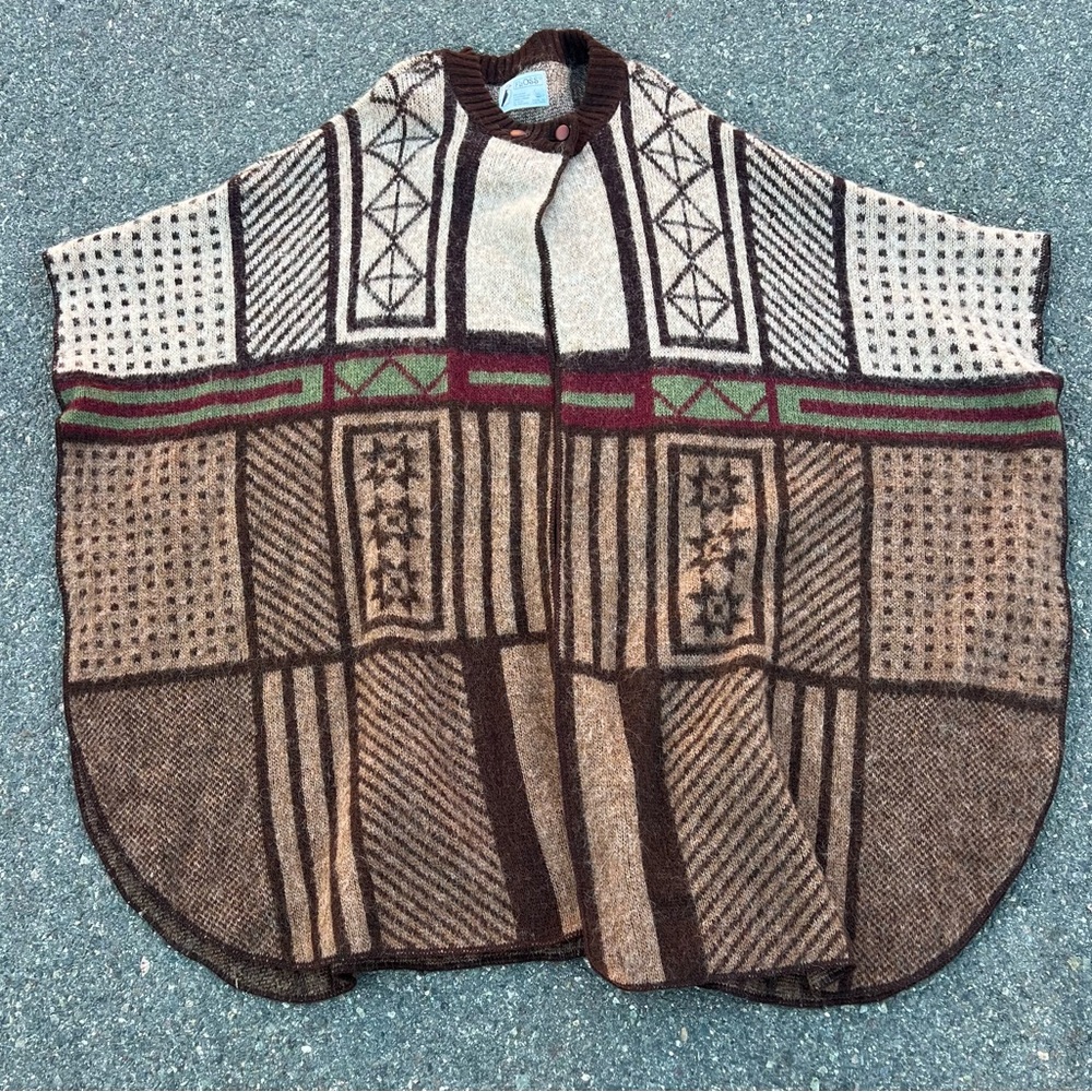 Rare Vintage 80s Floss Nordic Iceland “Wool Poncho